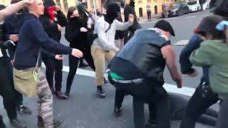 FarRight Group and Antifa Members Clash on Portland Street [upl. by Rhodes]