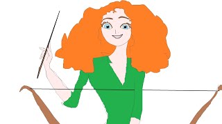 Merida Brave Princesses from Disney cartoons To relax I learn to draw Fan art [upl. by Ilime]