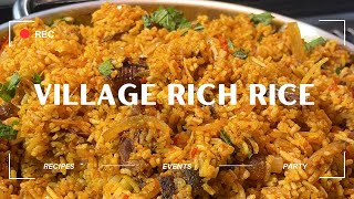 How to make VILLAGE RICE  Nigeria Palm oil rice  How to make village palm oil rice as a chef [upl. by Ky355]