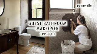 Guest Bathroom Makeover EP 3 Installing Tile  Clawfoot Tub  XO MaCenna [upl. by Cirderf158]