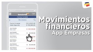 ¿Cómo Puedo Consultar mis Movimientos Financieros Desde Bancolombia App Empresas  Bancolombia [upl. by Harehs]