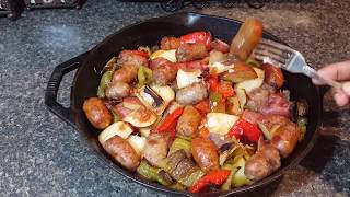 Roasted Sausage PeppersOnions Potatoes Sausage And Peppers Recipe [upl. by Orr]