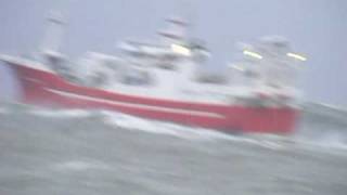 Pelagic Trawler Western Viking leaving a rough Peterheadmpg [upl. by Nocaj]