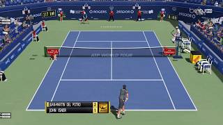 Tennis Elbow 2013 Gameplay  Del Potro vs Isner  Rogers Cup 2017 [upl. by Nedle]