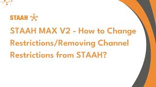 STAAH MAX V2  How to Change RestrictionsRemoving Channel Restrictions from STAAH [upl. by Dlorrej]