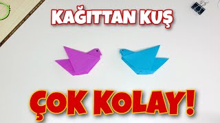 Kağıttan Kuş  Origami Kuş Yapımı  ÇOK KOLAY  Nasıl Yapılır [upl. by Ellenod]