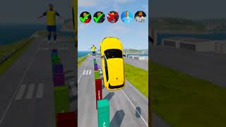 🚘CR7 vs Messi vs Mbappe Jump Challenge ⚽️ beamngdrive simulator shorts football messi cars [upl. by Sibeal]