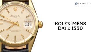 Vintage Mens Rolex 14K Gold Shell Date Watch Ref 1550 with Gold Mosaic Dial [upl. by Daphne]