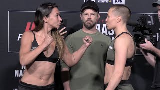 UFC Vegas 89 FACEOFFS Rose Namajunas vs Amanda Ribas [upl. by Ilrebmyk]