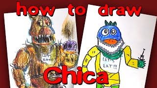 How To Draw Nightmare Chica From FNaF By Step Drawing [upl. by Ullund180]