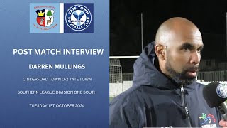 POST MATCH INTERVIEW Darren Mullings reacts to three points at Cinderford Town [upl. by Pembrook]