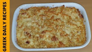 Σουφλέ ζυμαρικών με διάφορα τυριά  Pasta soufflé with various cheeses Greek daily recipes [upl. by Secunda]