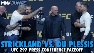 Heated Sean Strickland Gets Separated From Dricus Du Plessis During Faceoff  UFC 297 [upl. by Fiorenza485]