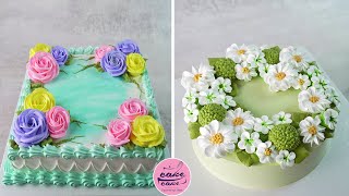 Daisy Flower Cake Decorating Ideas and Rose Flower Cake Design [upl. by Kcim]