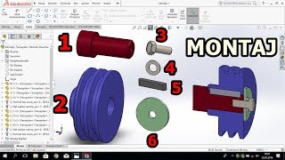 SolidWorks de Parça Çizip Montajladık [upl. by Joashus]