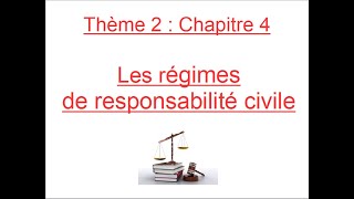 DROIT  Chapitre 4  Les régimes de responsabilité civile [upl. by Annola238]