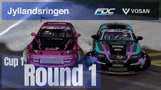 FDC23  Cup 1  Round 1 At Jyllandsringen  VOSAN Drift Team  Assetto Corsa [upl. by Aicnarf]