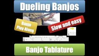 Dueling Banjos  Banjo Tabs  Slow and easy [upl. by Sedruol]