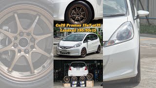 Honda Jazz GE ล้อ Ce28 Promax 15x7 et35 ยาง Landsail RS009 19555r15 [upl. by Anelav]