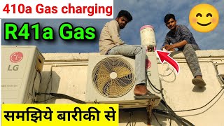 r410a gas charging how to gas charging r410a  r410a refrigerant charging r410 gas charging [upl. by Ramah277]