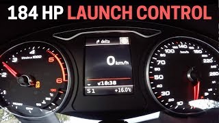 Audi A3 20 TDI 184HP 8V Quattro 8V LAUNCH CONTROL  0100 kmh ACCELERATION [upl. by Shaffert]