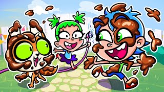 No way Stop playing with the mud my friends fun cartoon kids [upl. by Lorin]