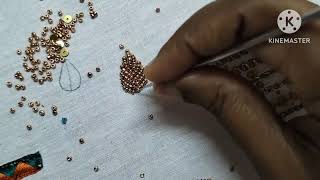 free online Aari classes  leaf stitch [upl. by Costa]