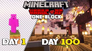 I Survived 100 Days on ONE BLOCK in Hardcore Minecraft [upl. by Aihseya]