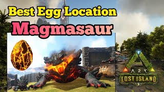 Best Magmasaur Egg Location and How To Raise  ARK Lost Island [upl. by Alrep]