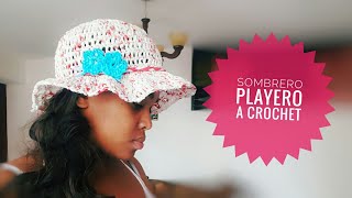 Gorro de Verano CROCHET  Sombrero playero REUSA BOLSAS PLASTICAS [upl. by Claudian]