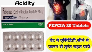 PEPCIA 20 tabletPEPCIA 20 Tablet hindiपेट मे एसिडिटीसीने मे जलन की दवाRabeprazole 20 Tablets [upl. by Charmian370]