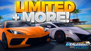 NEW LIMITED amp MORE In Dealership Tycoon UPDATE Roblox [upl. by Mikes250]