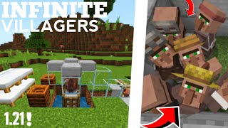 Minecraft Easy Infinite Villagers Breeder Farm In MCPEBedrock 121 [upl. by Silevi387]