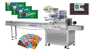 Automatic Pillow Pack Cookies Candy Chocolate Bar Bread Multifunctional Packaging Machine [upl. by Deacon108]