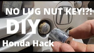 DIY HONDA HACK  REMOVING LOCKING LUG NUT WITHOUT KEY  quotJIMMY DIDNT RIG ITquot [upl. by Elleinnod]