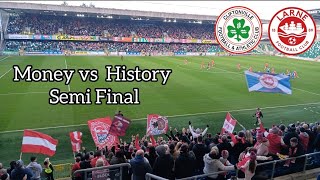 Limbs Pyro And Amazing Atmosphere  Cliftonville vs Larne Irish Cup Semi Final Vlog [upl. by Derick]