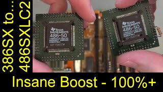 Hacking a 486SXLC2 8KB of L1 Cache into a lucky 386SX Motherboard Insane performance boost [upl. by Jamal845]