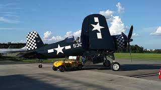 Loud amp Beautiful F4U Corsair Start Up amp Wing Fold Down Fantasy Of Flight July 2018 Polk Fl [upl. by Garett157]