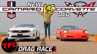 Old vs New Can a NEW 4Cylinder Camaro Beat an OLD V8 Corvette in a Drag Race [upl. by Nevar]