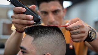 CORTE PLANCHA FLAT TOP TUTORIAL TECNICA RAPIDA  TAPA PLANA barberia [upl. by Weight705]