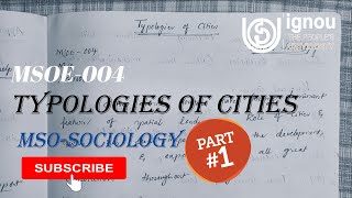 MSOE004  TYPOLOGIES OF CITIES  PART1  IGNOU  SOCIOLOGY [upl. by Pietra259]