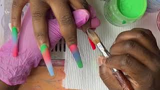 Acrylic Nails Watch Me Work Beautiful XXL SET [upl. by Ralip]