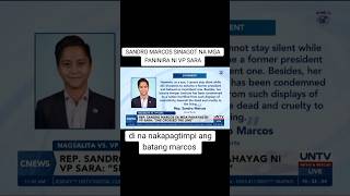 SANDRO MARCOS SUMAGOT NA LABAN KAY VP SARA UKOL SA KANYANG MGA SINABI politics sandromarcos [upl. by Curcio]