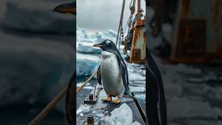 Adorable Penguin 🐧 rescued by fishermen in deep frozen Ocean 🪸🌊 oceanlife cute marinelifemagic [upl. by Nathanil]