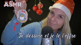 ASMR FR 🎄 CONCOURS Je dessine une suspension de Noël et je te loffre chuchotement proche micro [upl. by Rim]