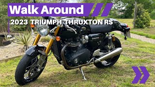 2023 Triumph Thruxton RS  Modern Classic Motorcycle News  Walk Around [upl. by Lisbeth]