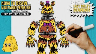 How to Draw NIGHTMARE FREDBEAR 😱🐻 Five Nights at Freddys  Easy StepByStep Drawing Tutorial [upl. by Nannoc]