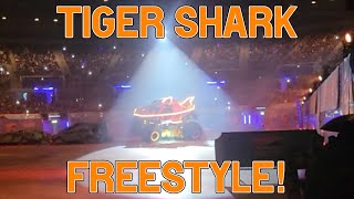 Tiger Shark Monster Truck Freestyle  Liverpool UK Hot Wheels Monster Trucks Live 2023 [upl. by Aicitel838]