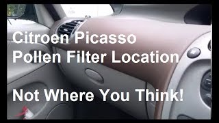 Citroen Picasso Pollen Cabin Filter Location [upl. by Carpio208]