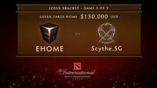 EHOME vs ScytheSG  Game 3 Loser Bracket Finals  Dota 2 International  German Commentary [upl. by Odrareg]